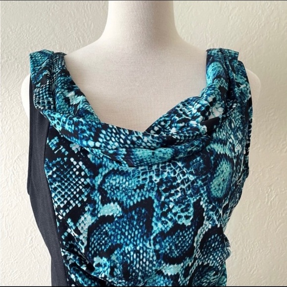 BCBG MaxAzria Bodycon blue snake dress xxs - Picture 4 of 7